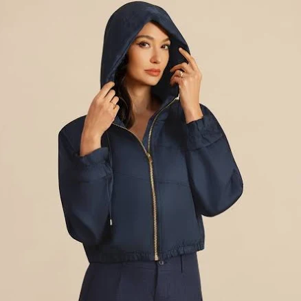 SilkSilky Pure Silk Women's Cropped Hooded Jacket With Pockets