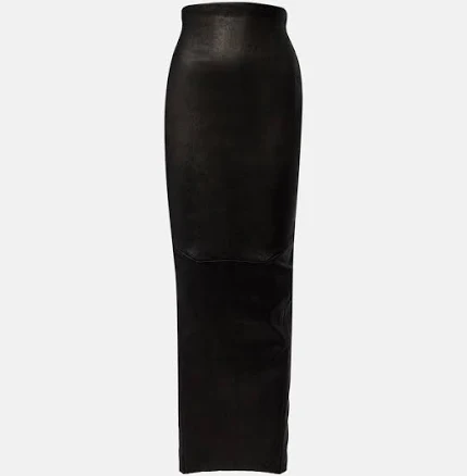 Rick Owens Women's Dirt Pillar High-waist Leather-blend Maxi Skirt