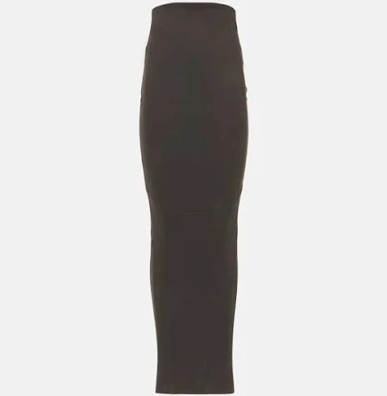 Rick Owens, Dirt Pillar leather maxi skirt, Women, Grey, US 6, Skirts