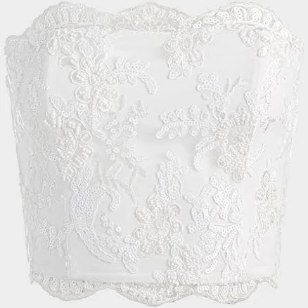 Alice + Olivia Women's Ceresi Embellished Lace Bandeau Top