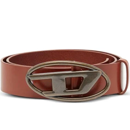 Diesel Men's 1DR Logo- Buckle Leather Belt
