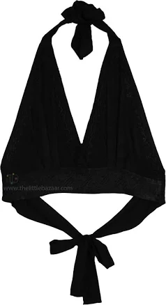 TLB Raven Wing Boho Halter Bralette Top