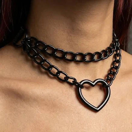Heart Chain Choker Necklace