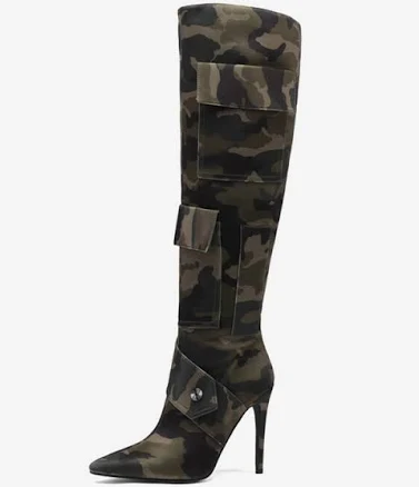 Knee High Boots with Pocket Rivets