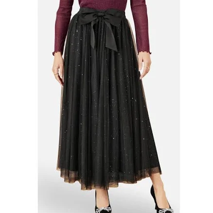 Yumi Women's Sparkle Mesh Tulle Skirt