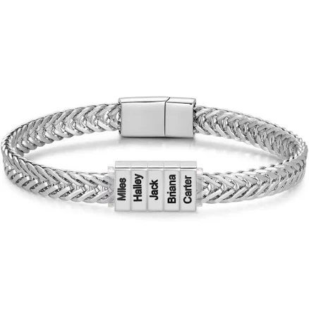 Stainless Steel Engraved Men's Bracelet
