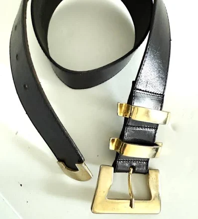 DOPPIA VITA Women's Leather Belt with Metal Buckle