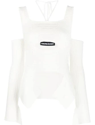 ANDREADamo Women's Cut-Out Ribbed Knit Top