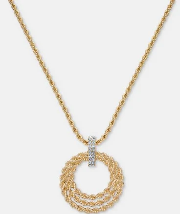 INC International Concepts Women's Pavé Triple Circle Pendant Necklace