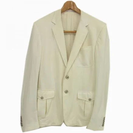 gucci Tailored Jacket Off-white Blazer Cotton Blend Stretch 2b Logo