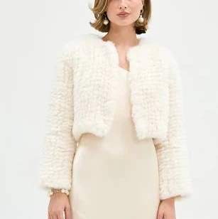 Bridal & Hens Lola Faux Fur Crop Jacket