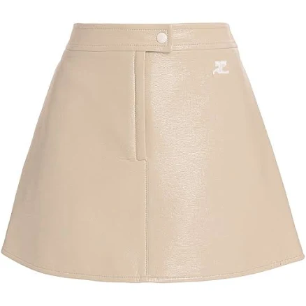 Courreges Women's Grey Cotton Reedition Vinyl Mini SkirtCourreges