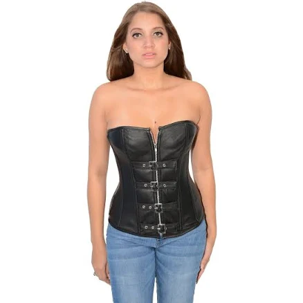 Milwaukee Leather Ladies Lambskin Zipper and Buckle Front Corset