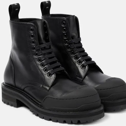 MARNI Women's Dada Combat Leather Ankle Boots