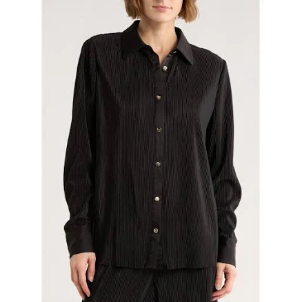 Gemma Jane Women's Plissé Charmeuse Button-Down Shirt