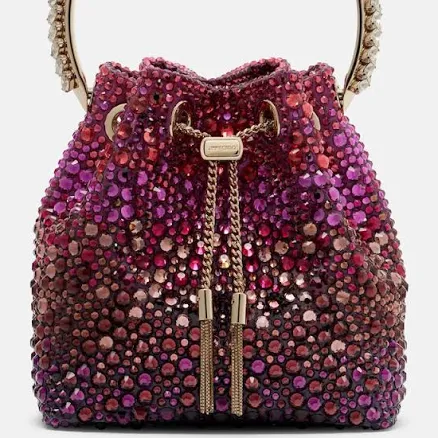 JIMMY CHOO Crystal-embellished Bon Bon Bucket Bag