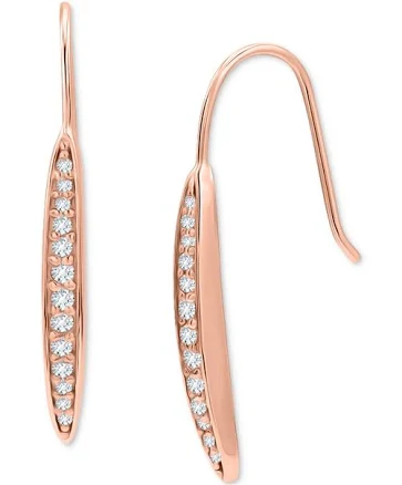 Giani Bernini Women's 18k Rose Gold Cubic Zirconia Pave Linear Earrings