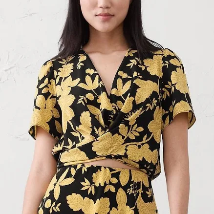 Floral Botanical Tied Cropped Top
