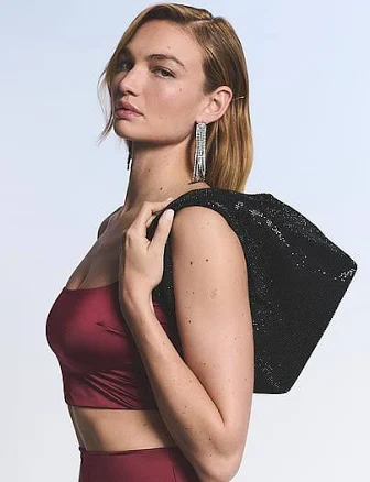 Victoria's Secret Women's Diamanté Shine Slouchy Mini Bag