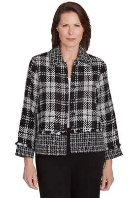 Alfred Dunner Women's Runway Ready Spliced Boucle Jacket