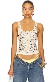 Sequin Ribbed Vest Top