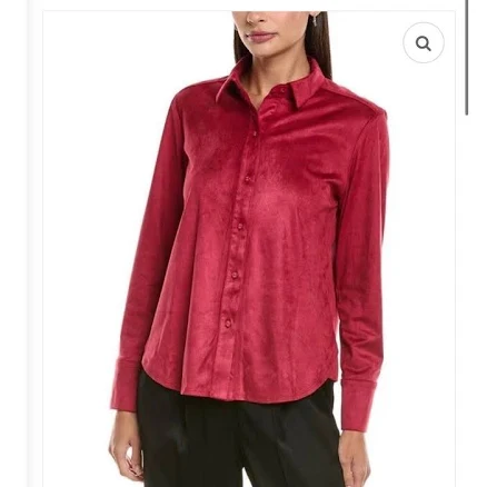 TYLER BOE Faux Suede Club Shirt Small Cheyanne Red Casual Boho Western