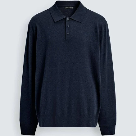 Zara Men's Wool and Silk Knit Polo