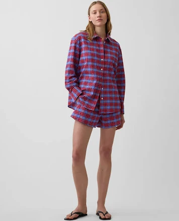 Gap Women's 4" Seersucker Plaid Boxer Shorts