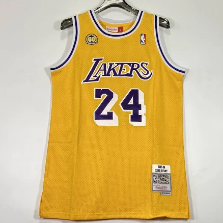 Kobe Bryant Embroidered 24 Men's Jersey, Size: S-xl, Yellow