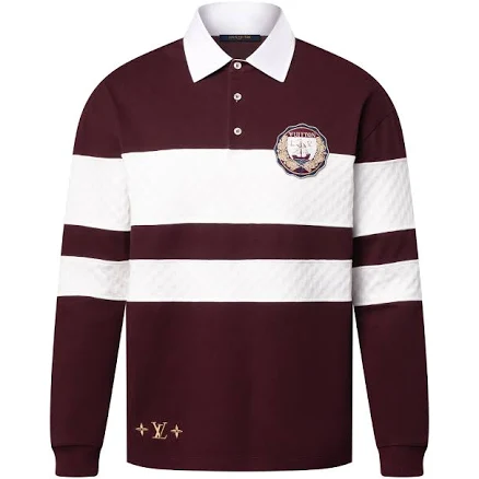 Louis Vuitton Damier Striped Long-Sleeved Polo Shirt