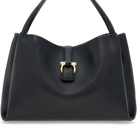 Salvatore Ferragamo Gancini Clasp Leather Tote Bag