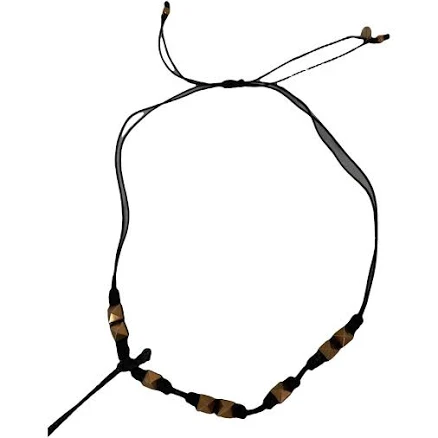 Valentino Garavani Black Braided Cord Rockstud Necklace