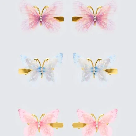 Butterfly Hair Clips Set of 6