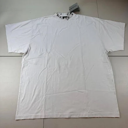 Balenciaga Pierced distressed effect t-shirt white