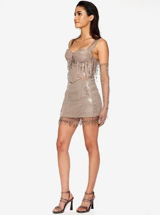 Teardrop Crystal Mini Skirt