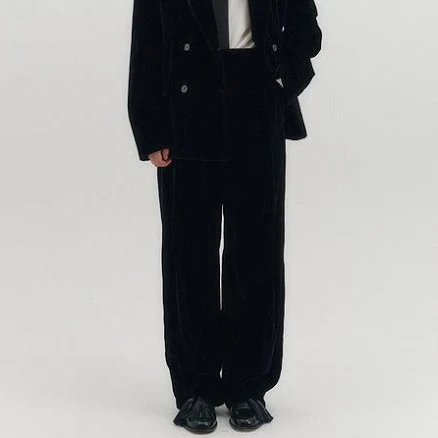 EENK Velvet Straight Pants - Black_B for Binding | ETA Seoul XS