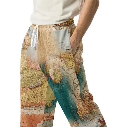 World Map Printed Joggers