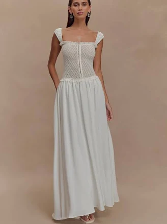 MESHKI Tahlia Pointelle Knit Midi Dress