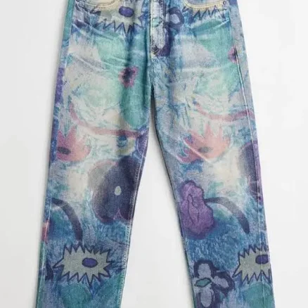 Our Legacy Third Cut Digital Chalk Flower Denim