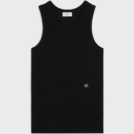 CELINE Women's Ribbed Cotton Silk Tank Top