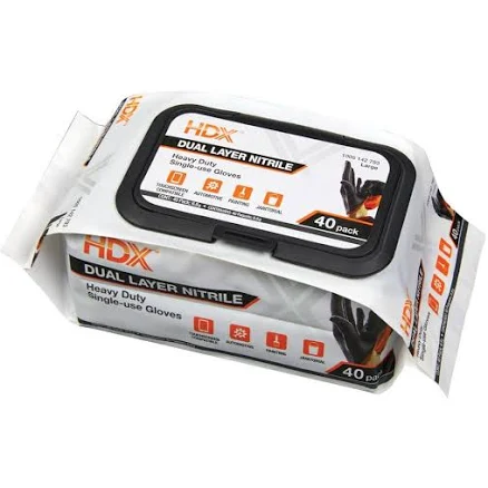 HDX Pop-N-Go Nitrile Disposable Heavy Duty Gloves