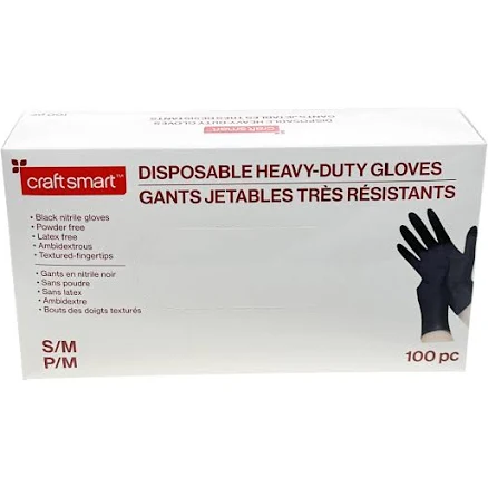 Craft Smart Disposable Heavy-Duty Nitrile Gloves
