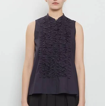 Valerie Typewriter Cotton Ruffles Top