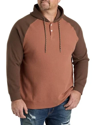 True Nation Men's Big & Tall Colorblocked Long-Sleeve Hooded T-Shirt