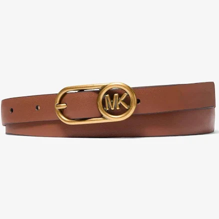 MICHAEL Michael Kors Women's Logo Buckle Leather Belt