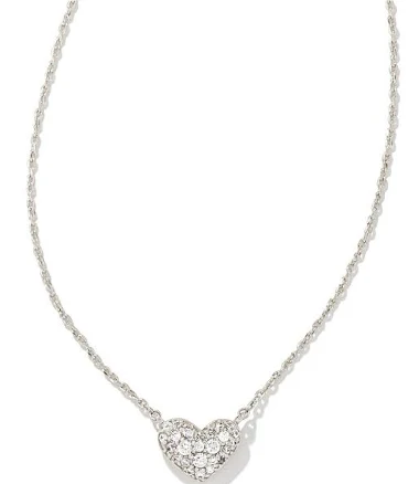 Kendra Scott Ari Pave Crystal Heart Necklace