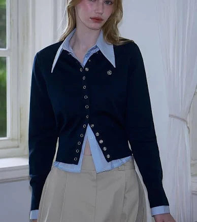ROSEFRANTZ Eyelet Round Cardigan