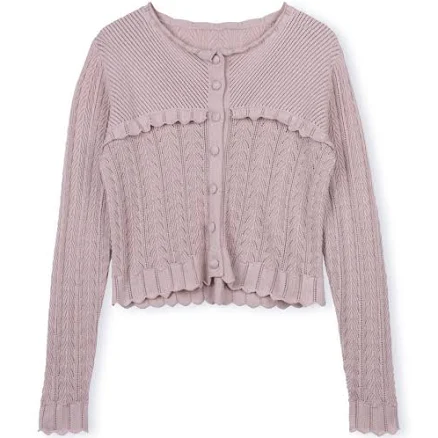 Cotton Knit Eyelet Cardigan