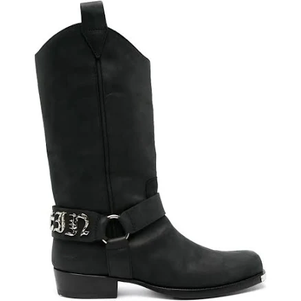 Philipp Plein - logo-lettering leather boots - men - Calf Leather/Calf Leather/Calf Leather - 39 - Black