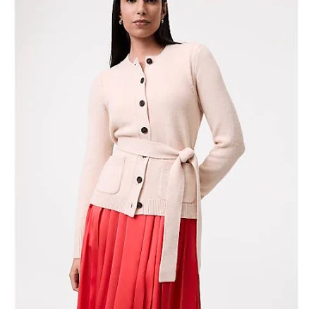 Ann Taylor Women's Belted Crew Neck Cardigan